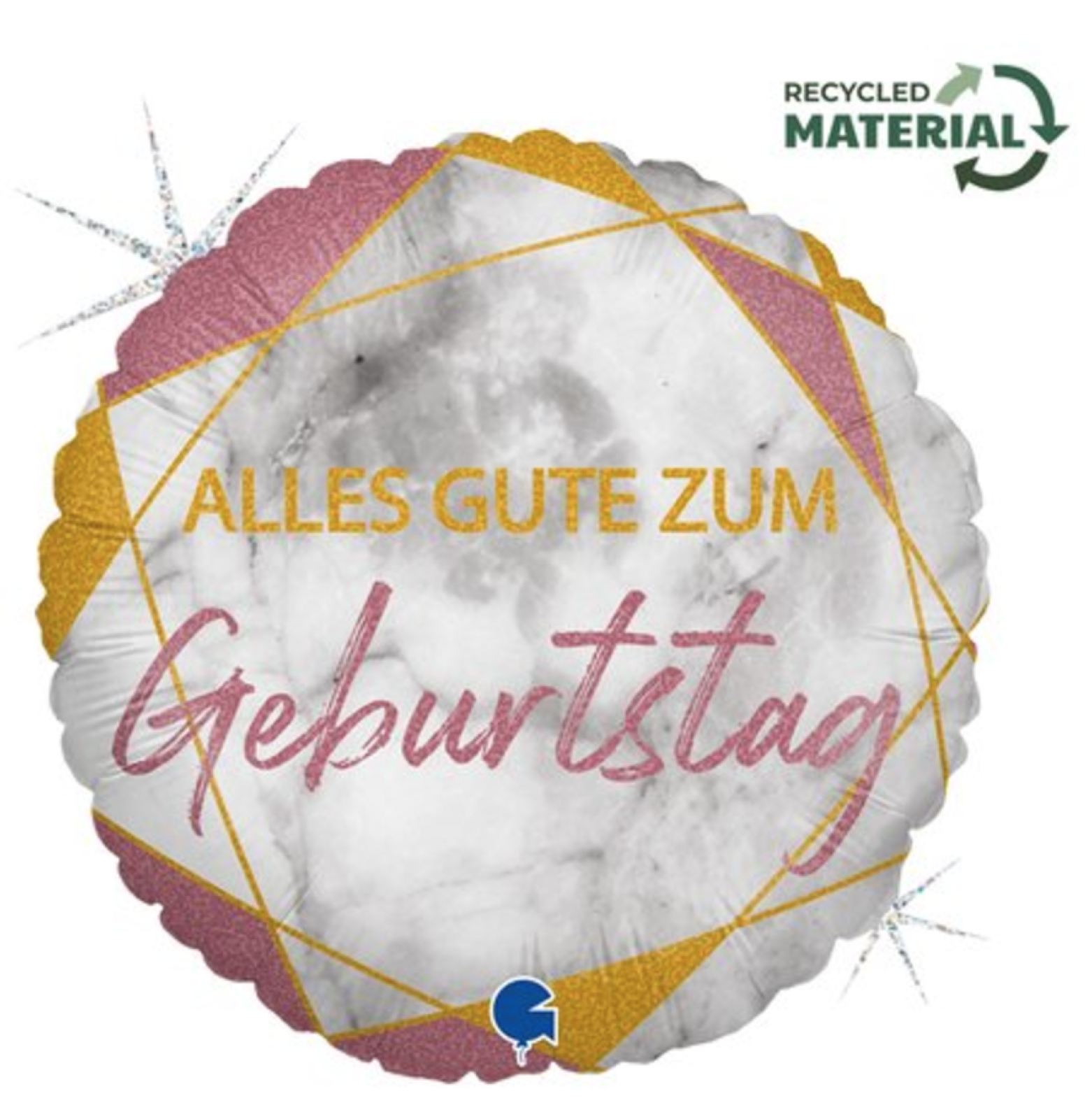 Folienballon - Alles Gute zum Geburtstag, Marblez - ø 46cm